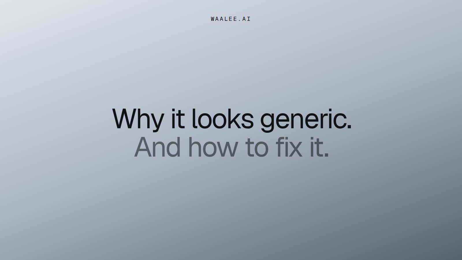 Why your AI-generated site looks generic (and how to fix it)